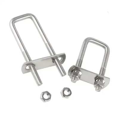 Bracciale per bulloni a U in acciaio inox DIN3570 con piastra di montaggio esagonale Dado