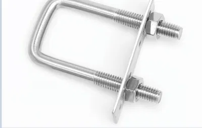 Bracciale per bulloni a U in acciaio inox DIN3570 con piastra di montaggio esagonale Dado