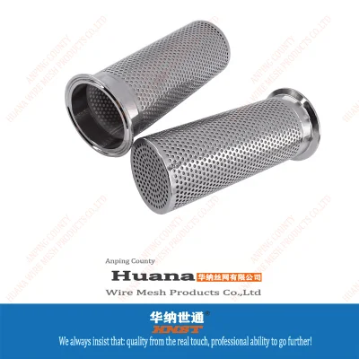 Tubo filtrante perforato in acciaio inox AISI 304 con foro di punzonatura