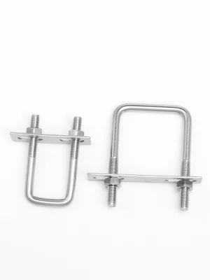Bracciale per bulloni a U in acciaio inox DIN3570 con piastra di montaggio esagonale Dado