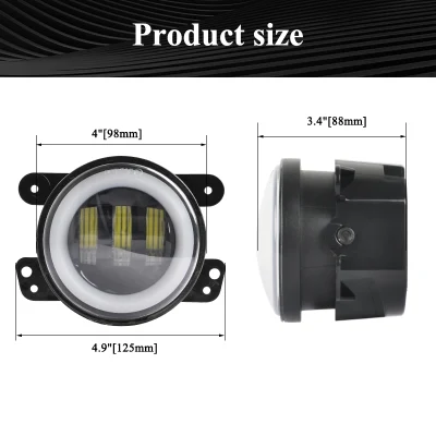 Retronebbia a LED rotondo da 4 pollici con guida ausiliaria