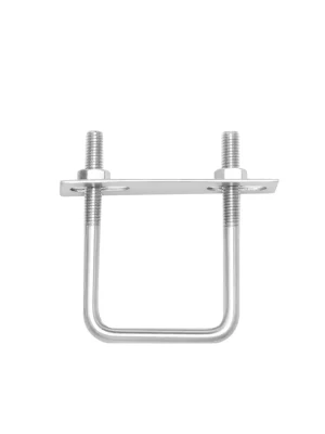 Bracciale per bulloni a U in acciaio inox DIN3570 con piastra di montaggio esagonale Dado