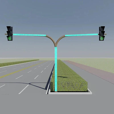 Singolo doppio braccio acciaio zincato metallo illuminazione TVCC traffico telecamera Polo segnale luminoso
