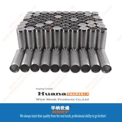 Tubo filtrante perforato in acciaio inox AISI 304 con foro di punzonatura