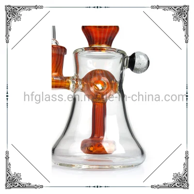 Vendita all&prime;ingrosso Hookah Glass Factory olio d&prime;ambra DAB Rigs al quarzo 14,4mm giunto Recycler Bubbler 7 pollici vetro fumo acqua tubo