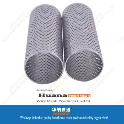 304 tubo filtrante perforato in acciaio inox/tubo perforato in metallo/tubo filtrante perforato