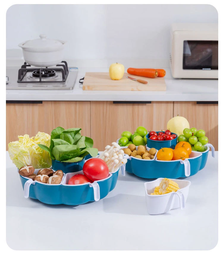 Hot Sell Storage Hot Pot Vegetables&Fruits Plate Dish Round Blue Customized