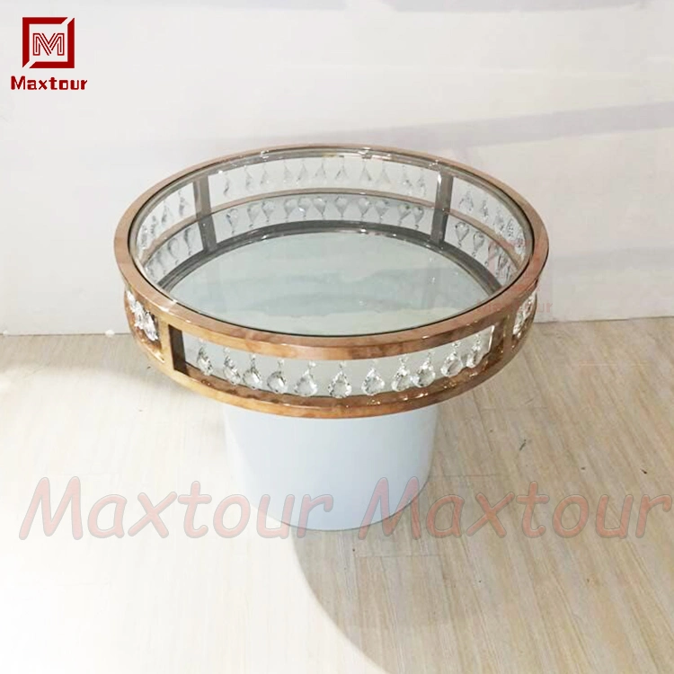 Gold Stainless Steel Round Cake Table for Wedding Events Party