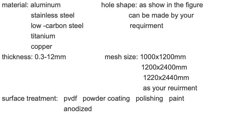 Perforated Punching Round Hole Mesh Perforated Metal Mesh