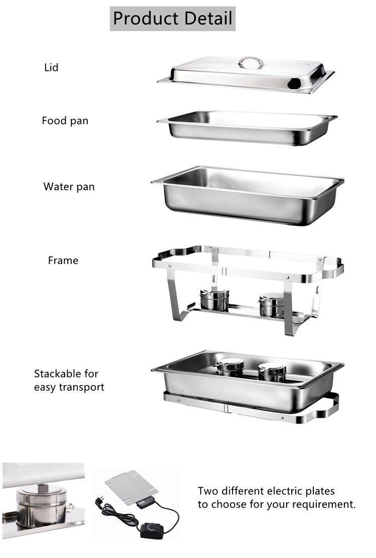 Stainless Steel Chafing Dish Alcohol Electric Heating Hotel Equipment Buffet Stove