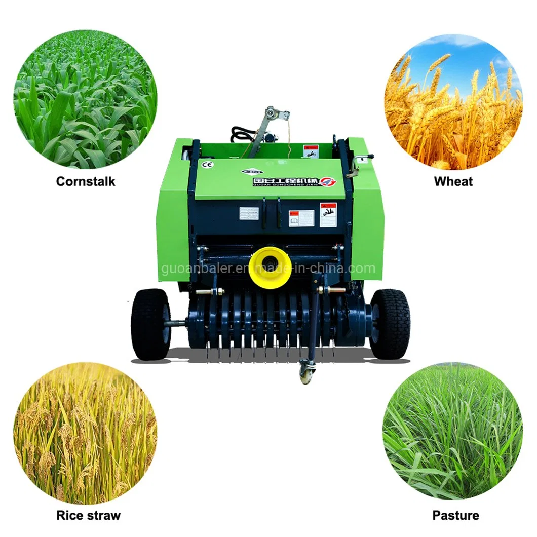 Agricultural Tractor Equipments Guoan Mini Round Hay Grass Straw Baler