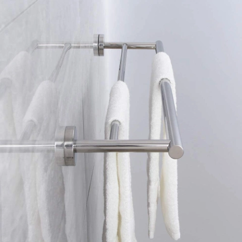 SUS304 Little Round Base Single Towel Bar