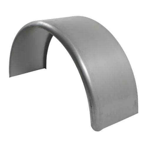 CE Smith 36x10-3/4 Inch New Silver Single Axle Steel Trailer Rear Fender with Back Plate Welded In - One Fender