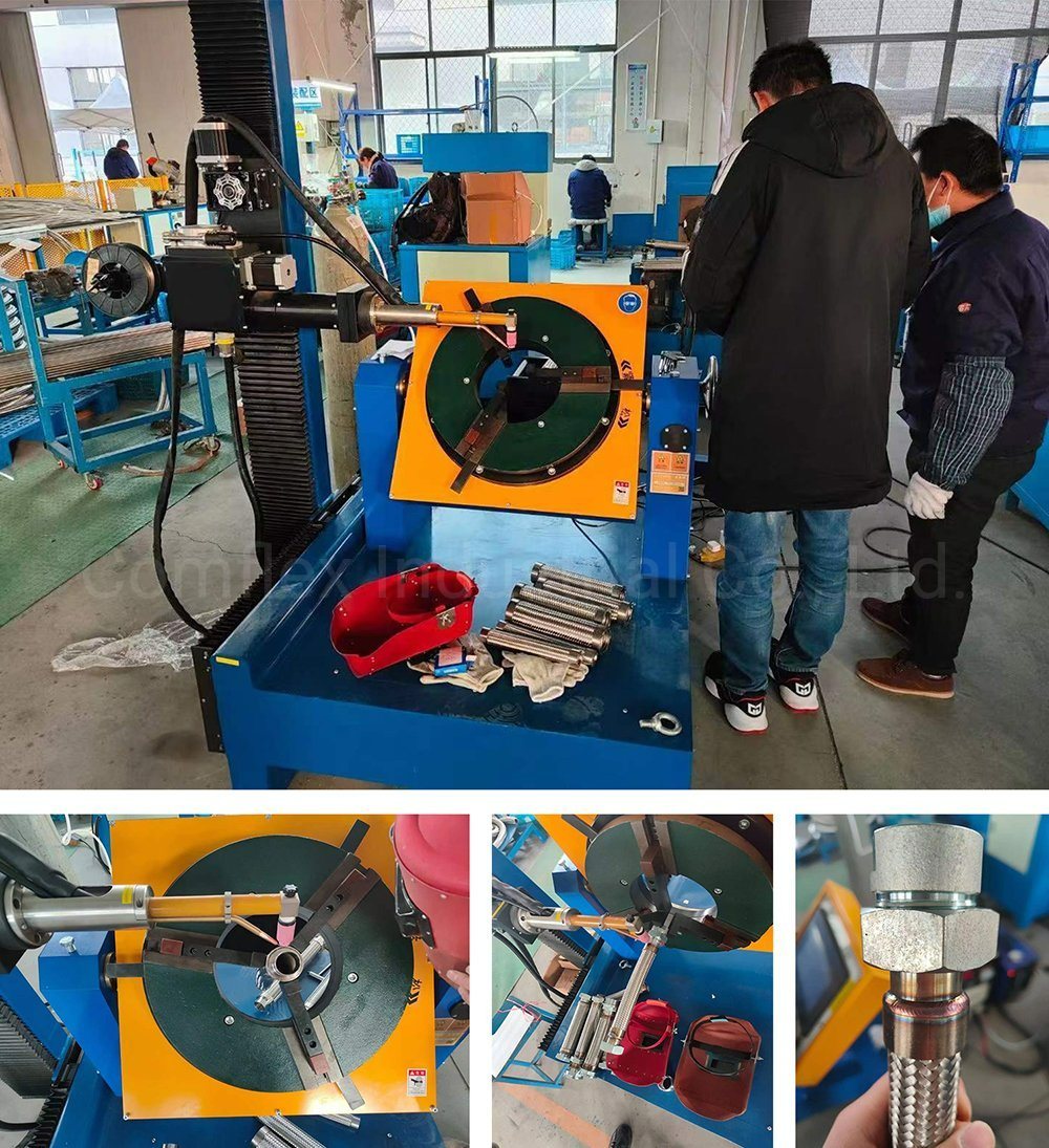 Automatic 1 Inch 25mm DN25 Corrugated Metal Hose Fitting Thread Welding Machine