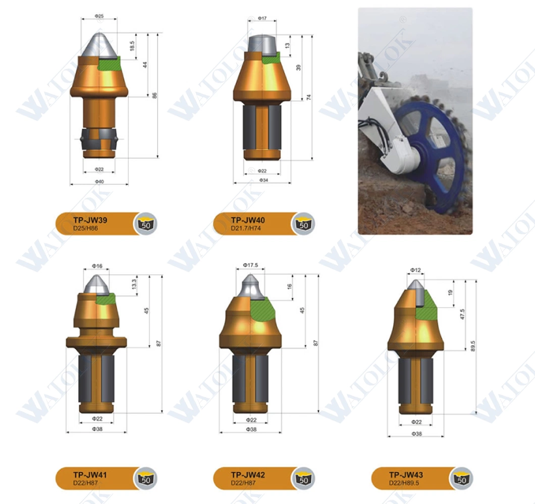 C31 Betek Kennametak Rotary Cutting Teeth Round Shank Conical Bullet Teeth