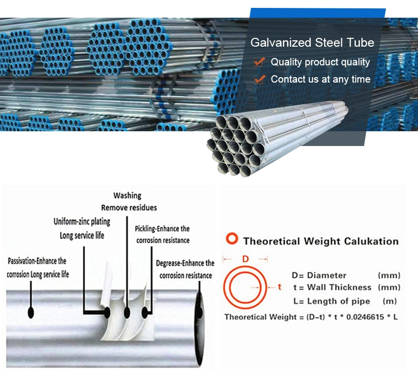 Zn Coating 30-275G/M2 Round IMC Conduit Pipe Galvanized Threaded Pipe