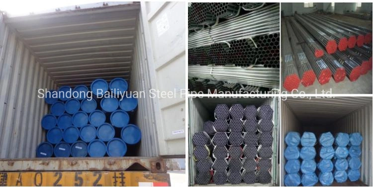 Q215 ERW Carbon Black Iron Pipe Round Welded Metal Steel Tube