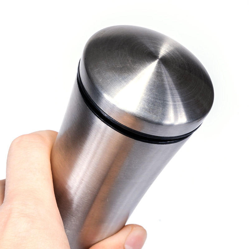 Round Stainless Steel Spice Mill Pepper Salt Grinder with Adjustable Rotary Grinding Thinckness