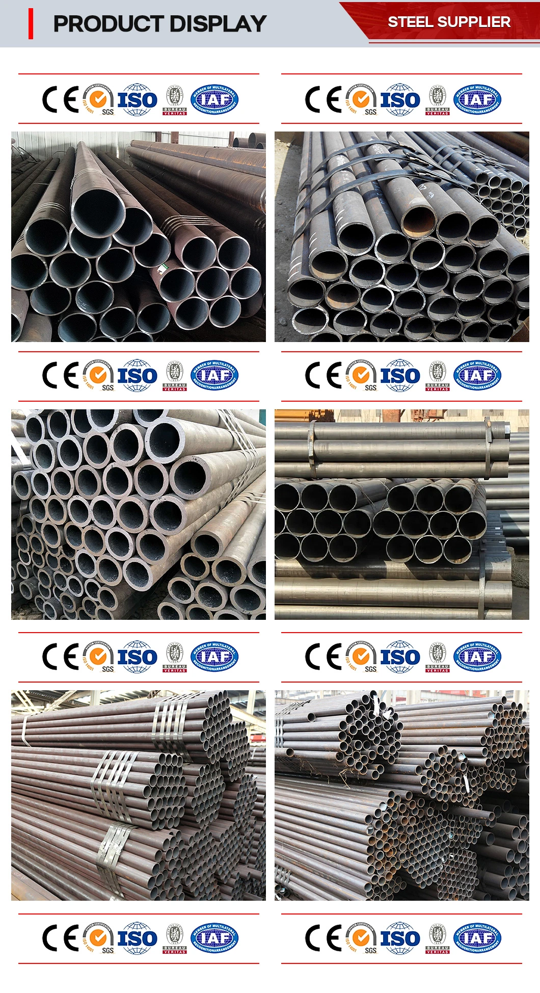 Hot Sale Q235 Q345 ASTM Carbon ERW Mild Iron Round Welded Steel Pipes