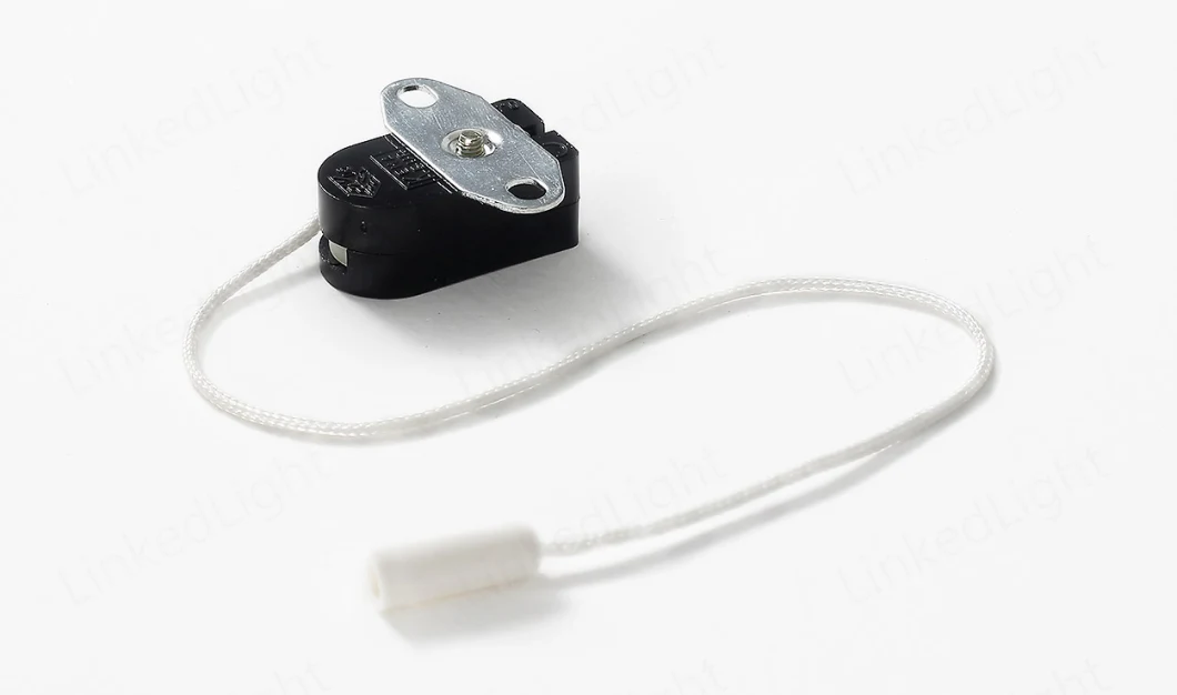 ENEC on off Lighting Pull Cord Switch with Metal Plate