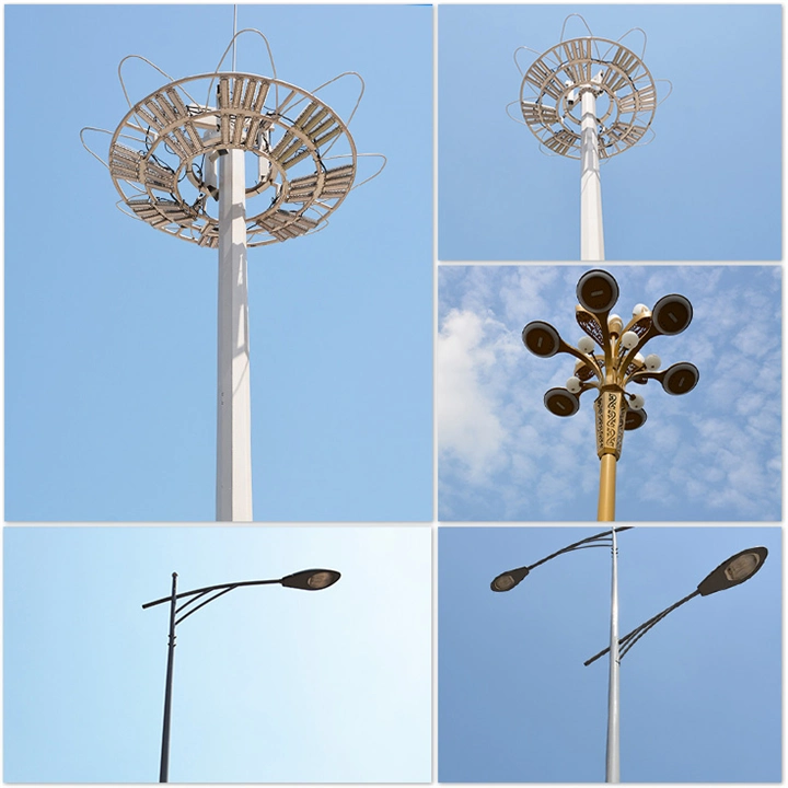 Round/Conical Polygonal Octagon Q235 Hot/DIP/Galvanized High Mast Light Pole