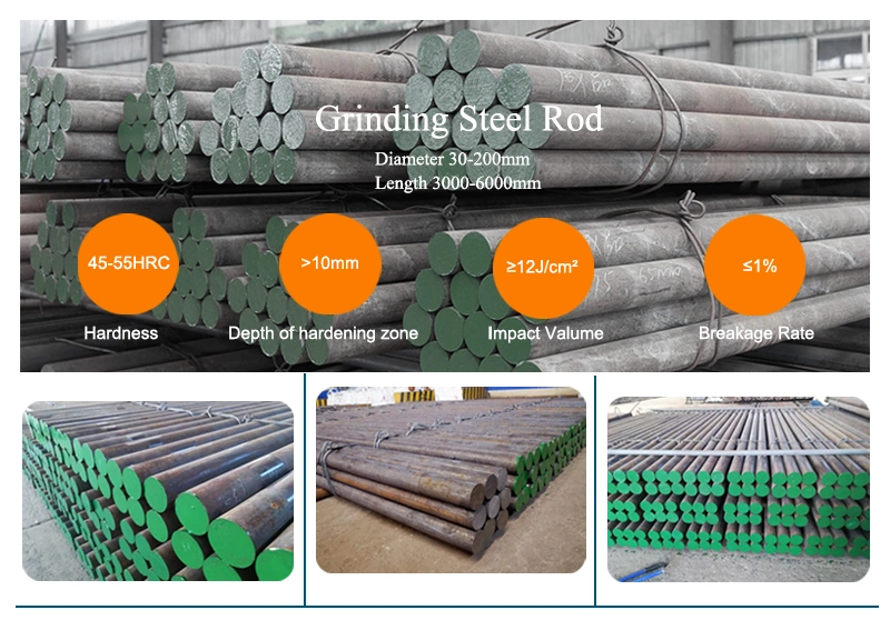 Forged Round Bar / Grinding Steel Rod for Quartz Sand Factory