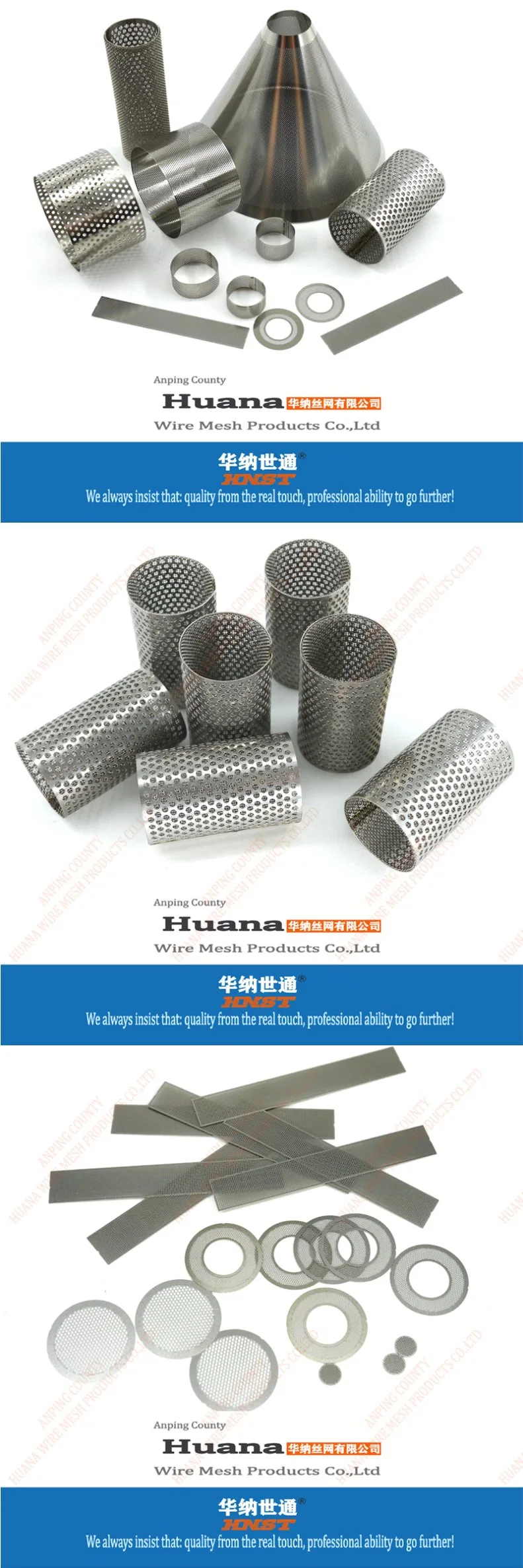 Filter Core 3 5 8 10 mm Hole Diameter Stainless Steel Spot Welded Perforated Filter Tube for Filtration