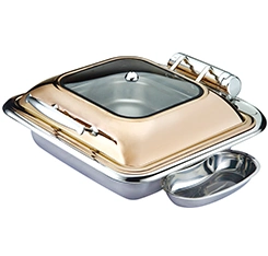 Square Rose Golden Stainless Steel Tray Chafer Dish for restaurant