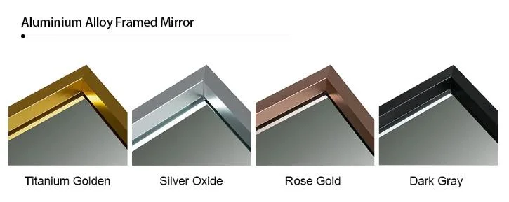 Black Round Aluminium Alloy Metal Framed Mirror for Decorative