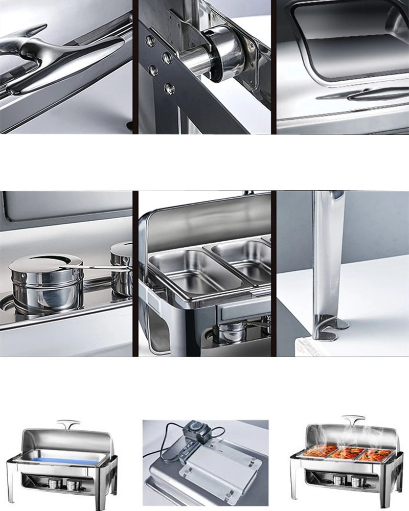 Stainless Steel Chafing Dish Alcohol Electric Heating Hotel Equipment Buffet Stove