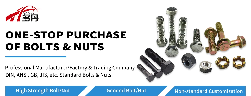 High Strength Carbon Steel Round/Hexagon/T Head Bolts with Hex Nut