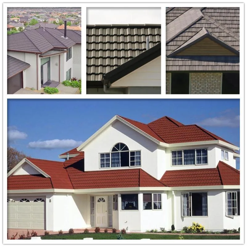 1340*420mm Colour Stone Coated Metal Roofing Tiles / New Building Construction Materials Metal