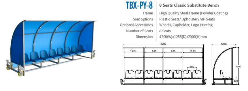Stunity Football Stadium Soccer Player Football Substitute Bench