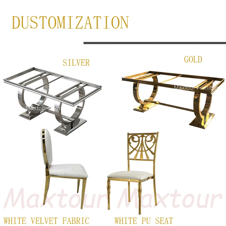 Gold Stainless Steel Frame with White Acrylic and LED Light Bar Table