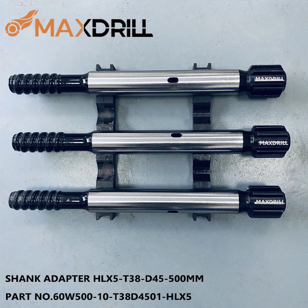 Maxdrill T38 Hlx5 Top Hammer Mining Shank Adapter 500mm