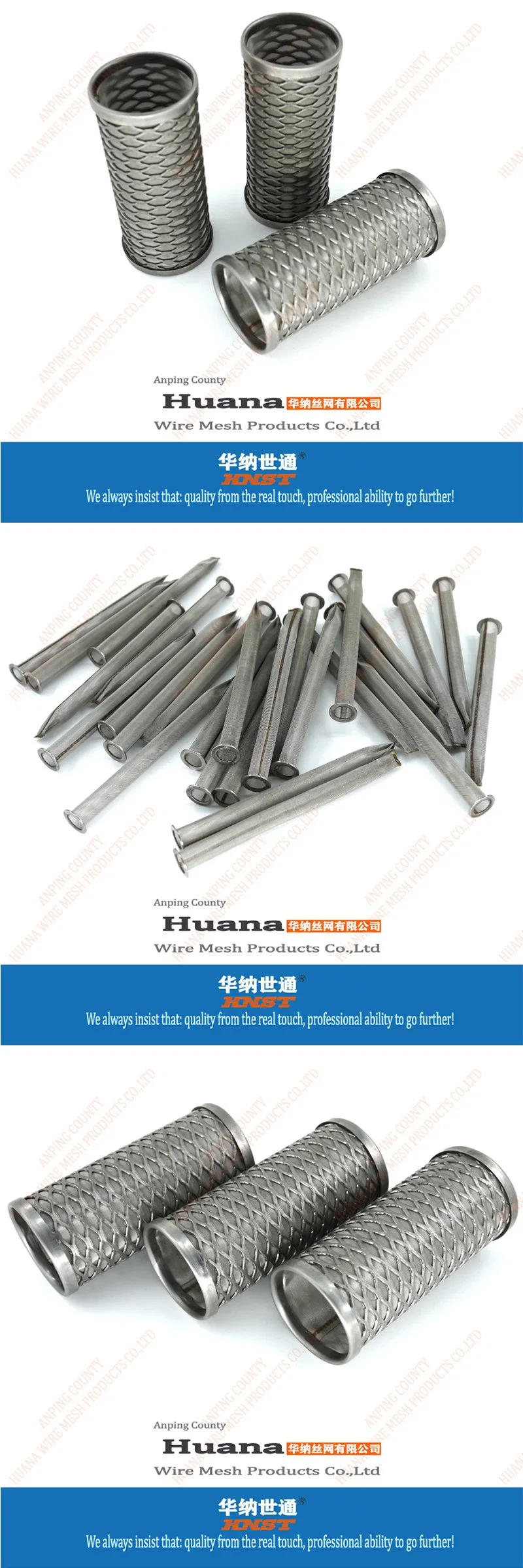 304 316 316L Perforated Metal Wire Mesh Pipe Stainless Steel Tube