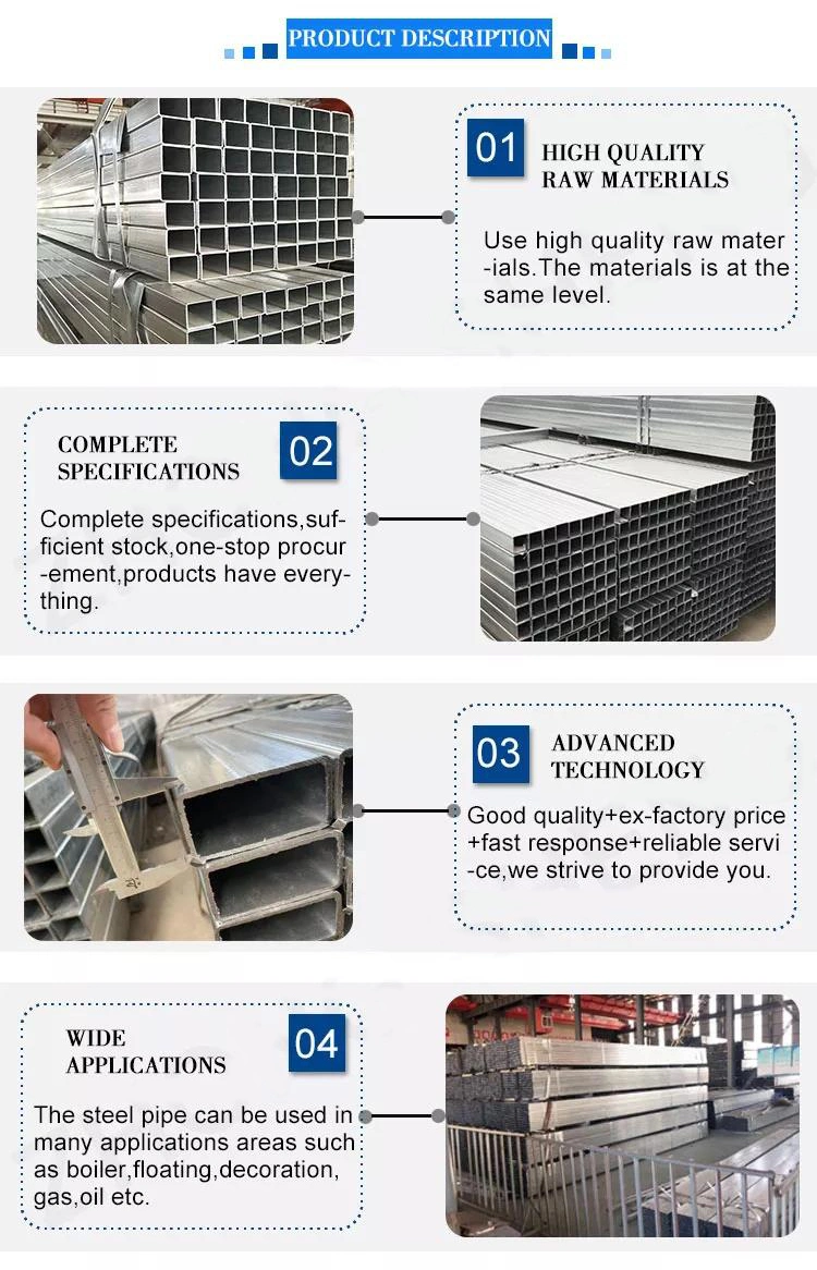 Galvanized 50*30*4 Carbon Steel for 1 Inch Square Steel Tube Pipe