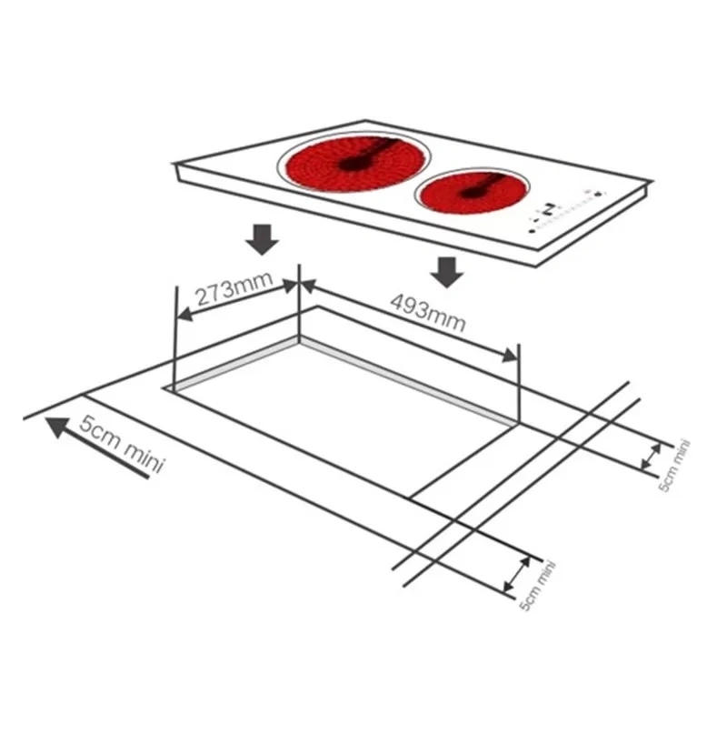 Slide Touch Auto Shutdown 20 Inch Plate Ceramic Hob Cooker