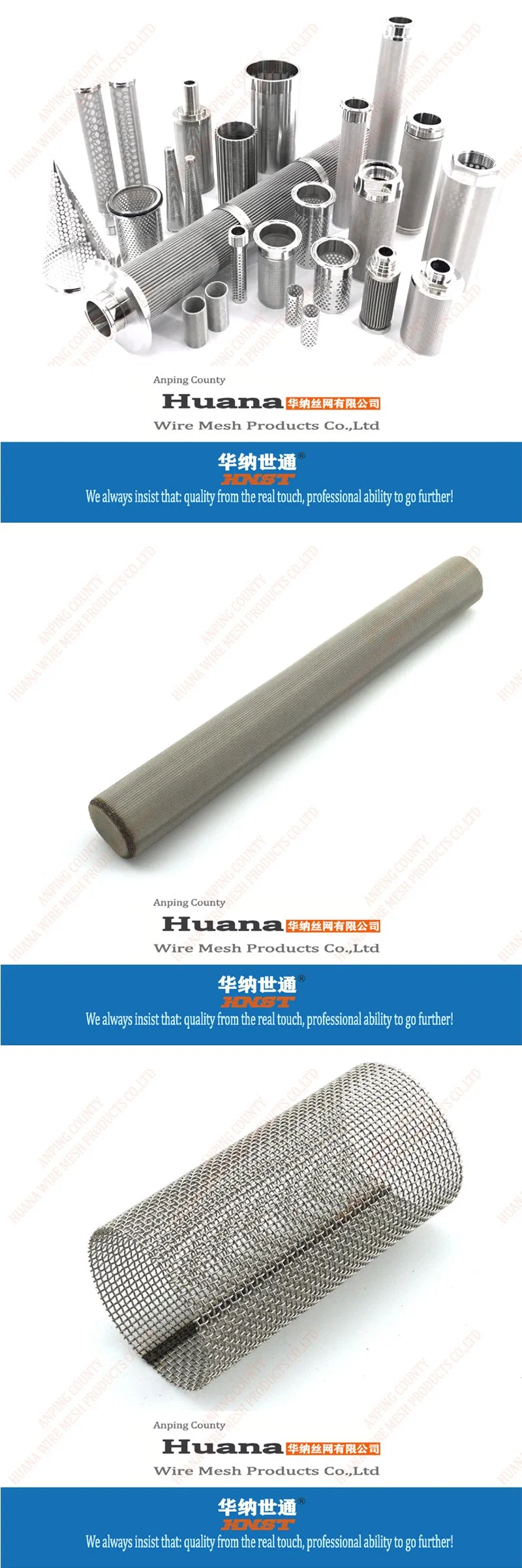 304 316 Stainless Steel 10 20 50 100 200 Micron Wire Mesh Filter Tube