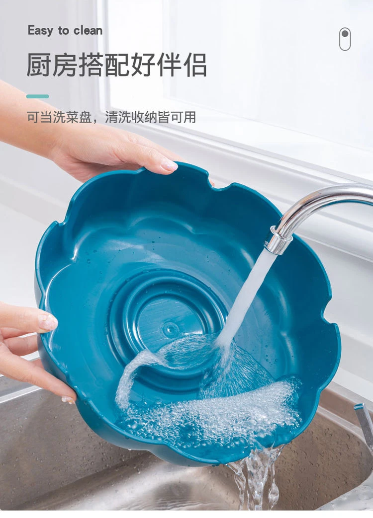 Hot Sell Storage Hot Pot Vegetables&Fruits Plate Dish Round Blue Customized