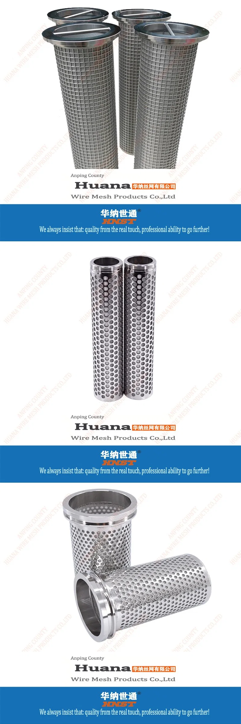 Multy Layer 50 100 200 300 400 500 Micron Ss 304 spiral Perforated Metal Mesh Filter Tubes for Filtration