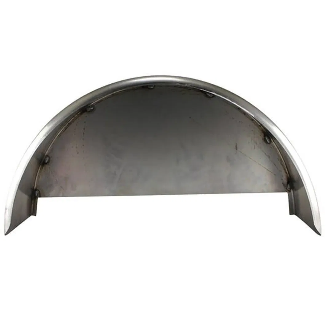 CE Smith 36x10-3/4 Inch New Silver Single Axle Steel Trailer Rear Fender with Back Plate Welded In - One Fender