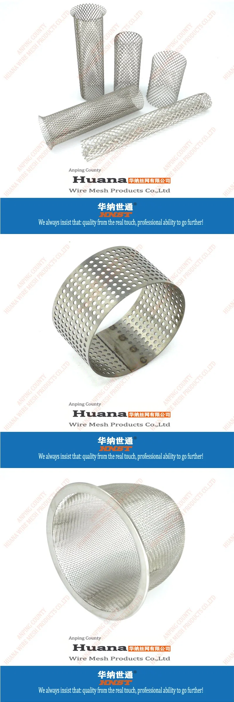 Stainless Steel Round Hole Filter Mesh Perforated Tube Metal Filter Cylinder Pipe Tube