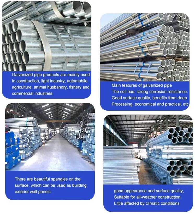 Zinc Coated Carbon Steel Pipes Scaffolding Tube Hot Dipped Galvanized Steel Pipe