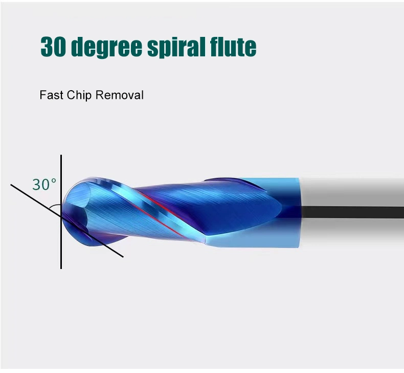 Tungsten Ball Nose End Mill HRC65 Carbide End Mill CNC Milling Tool