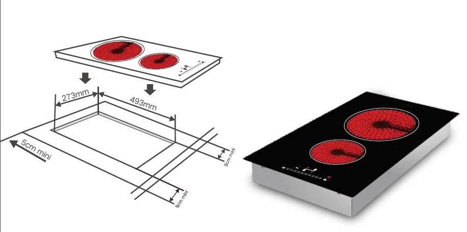 Slide Touch Auto Shutdown 20 Inch Plate Ceramic Hob Cooker