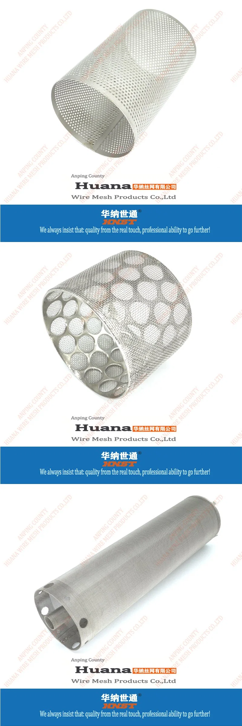 304 316 Stainless Steel 10 20 50 100 200 Micron Wire Mesh Filter Tube