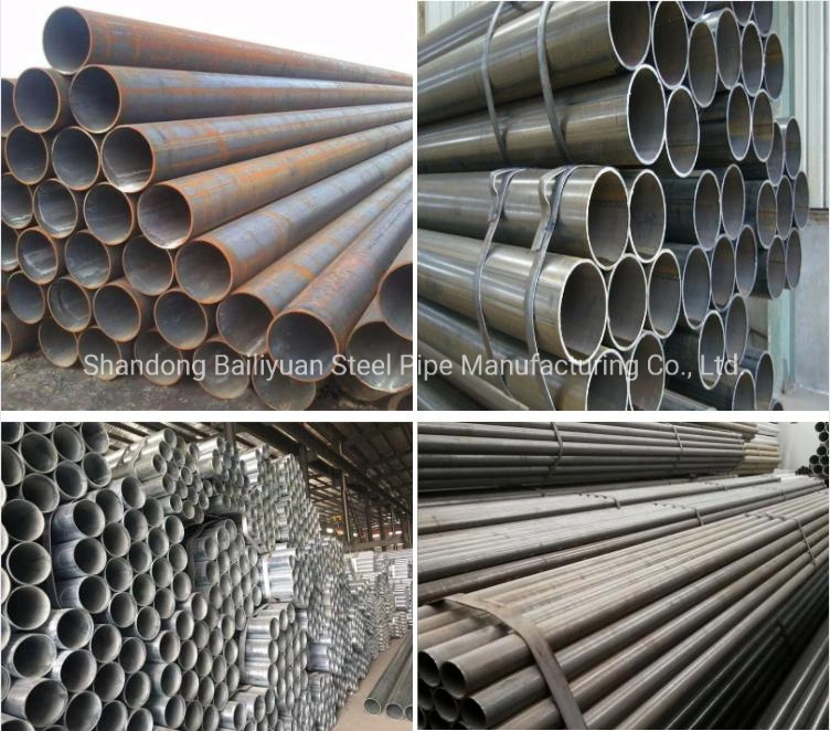 Q215 ERW Carbon Black Iron Pipe Round Welded Metal Steel Tube