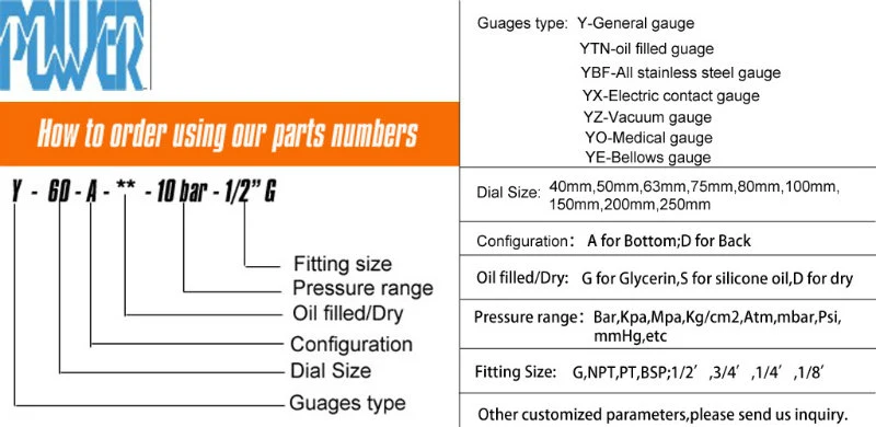 2.5inch Steel Case -1 Bar to 0 Vacuum Gauge