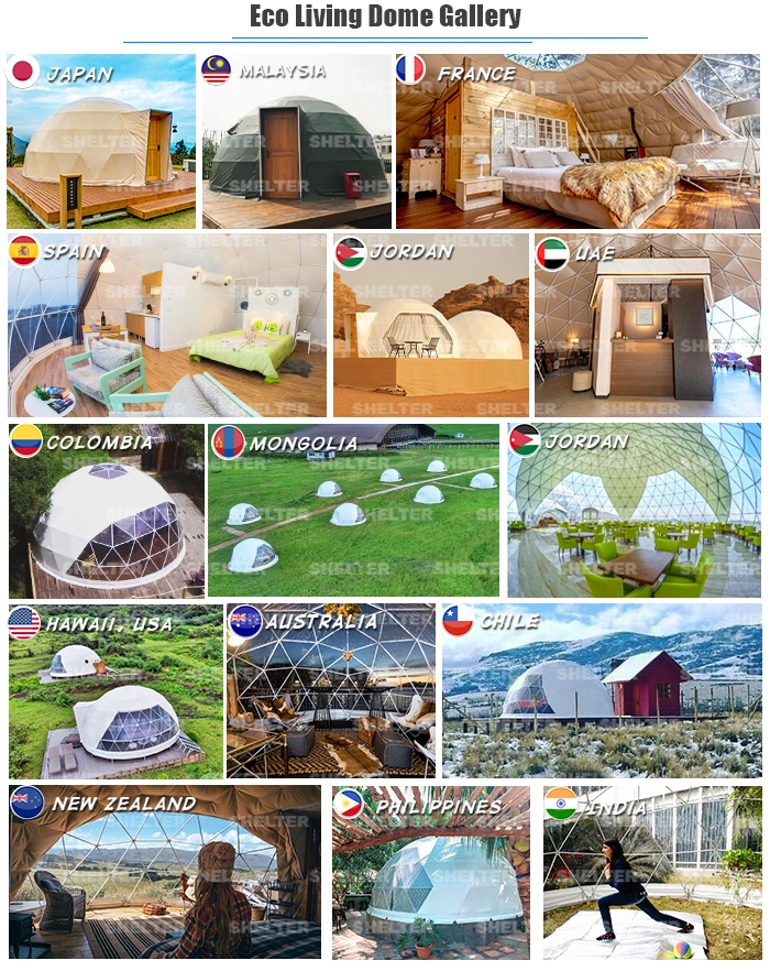 Prefabricated Dome Structures Systems Half Geodesic Dome for 2-5 People Glamping